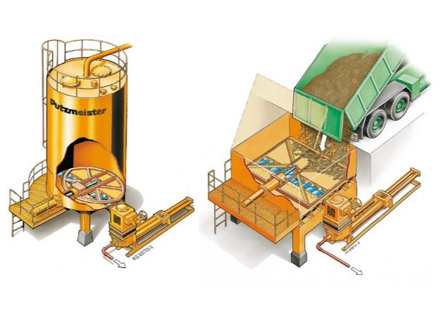 Hydraulic sliding frame silo and sludge storage bunkers